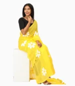 Hastkala Handpainted Mulmul Saree With Running Blouse - Image 4