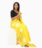 Hastkala Handpainted Mulmul Saree With Running Blouse - Image 6