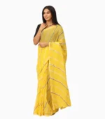 Lehari Yellow and Black Lahariya Pure Kota Doriya Saree With Contrast Blouse - Image 2
