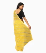 Lehari Yellow and Black Lahariya Pure Kota Doriya Saree With Contrast Blouse - Image 3