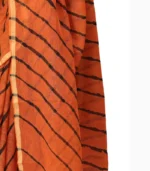 Maroon & Cream Lehari Kota Doriya Lahariya Saree With Contrast Blouse - Image 3